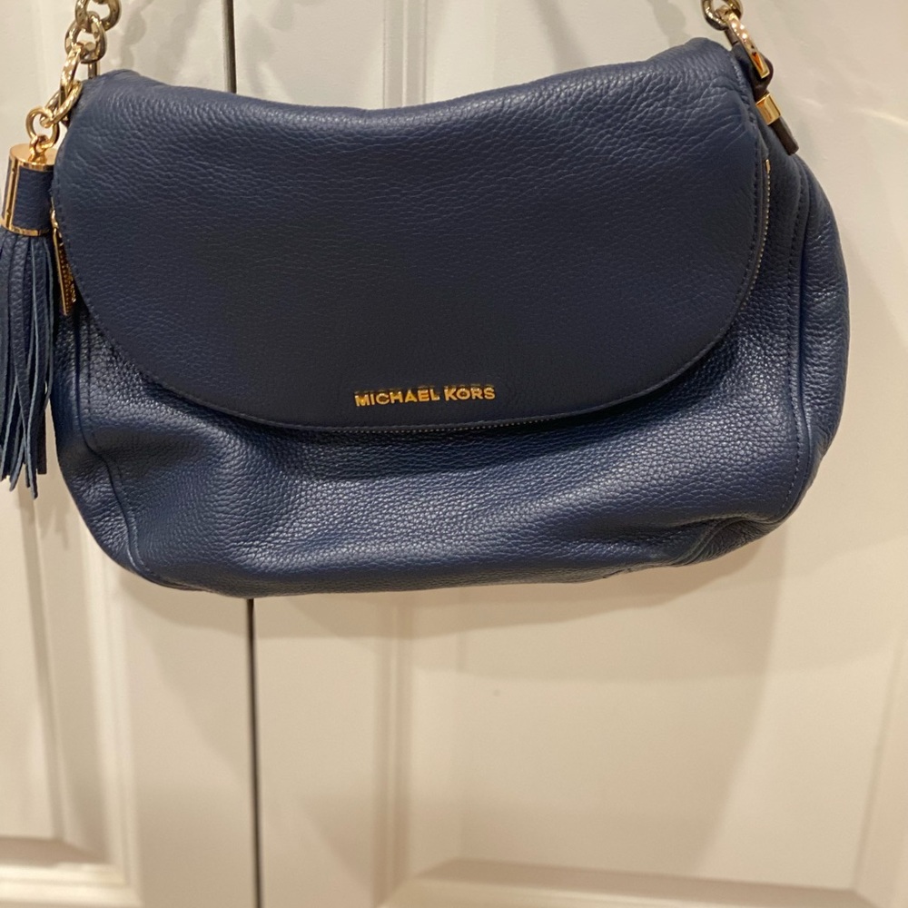 Michael Kors Dark Blue Leather Shoulder Bag